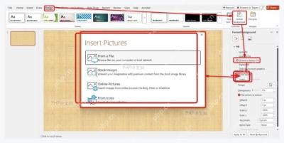 PowerPoint 插入图片窗口中选择来自文件作为背景来源