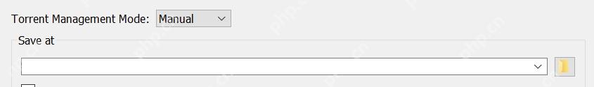 qBittorrent 添加任务窗口的 Save at 保存路径输入框