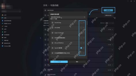 Win11 添加可选功能窗口勾选组件并点击下一步
