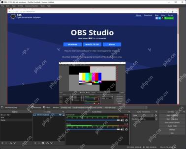 OBS Studio 预览区来源出现红色边框表示已选中可裁剪的采集画面