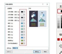 PowerPoint新建主题颜色窗口中的着色1到着色6