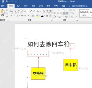 Word 文档中显示空格符和回车符的位置