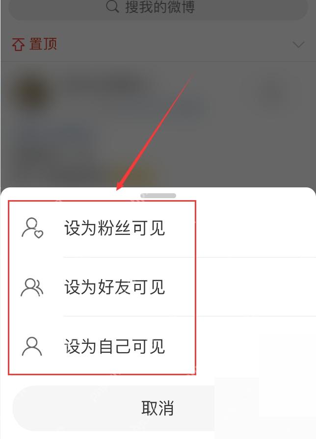 微博分享范围页里的可见范围列表
