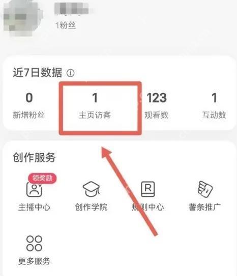 小红书创作中心近7日主页访客数据