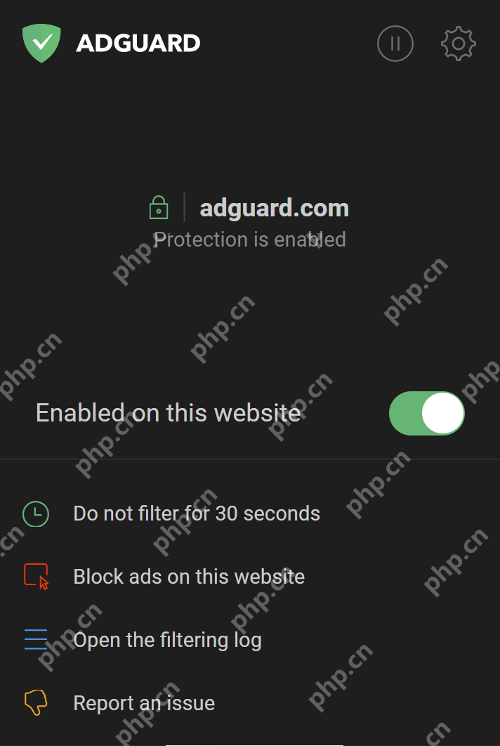 AdGuard Browser Assistant 当前网站开关