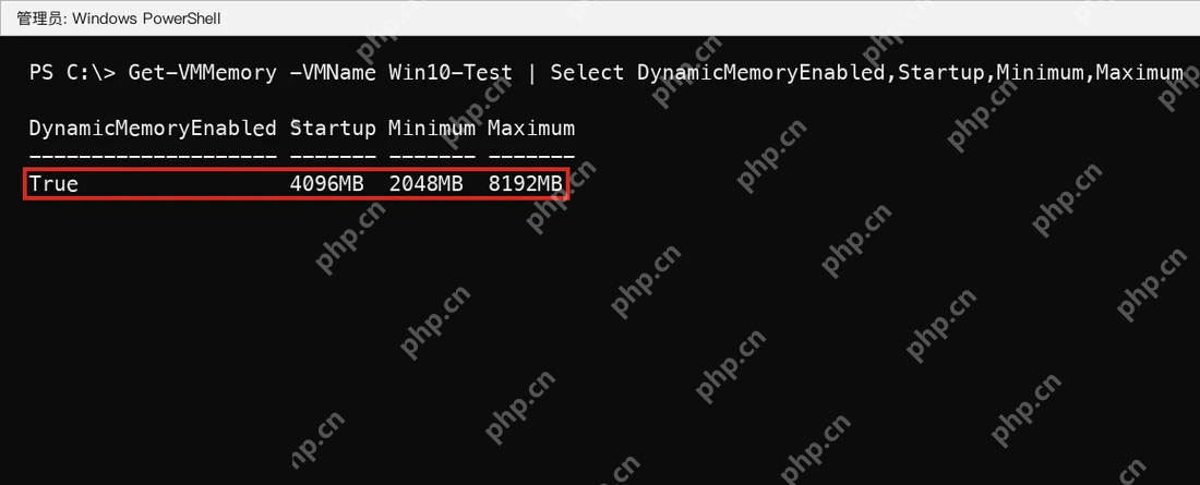 Win10 PowerShell 查看 DynamicMemoryEnabled 为 True