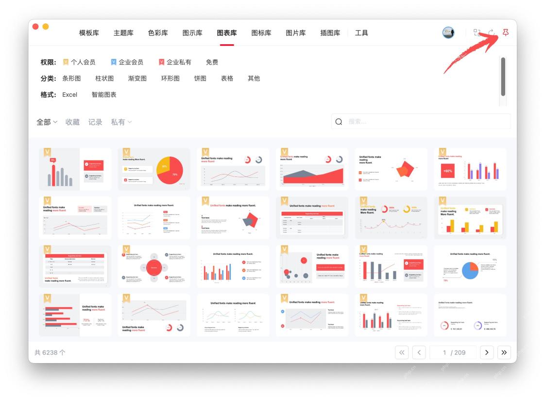 iSlide for Mac 面板菜单中选择窗口固定在最上层