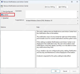 Win11怎么隐藏任务栏通知中心按钮:启用删除通知和操作中心