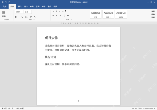模拟 Microsoft Word 简体中文桌面版完整界面：文件页数与纸面页数分开检查