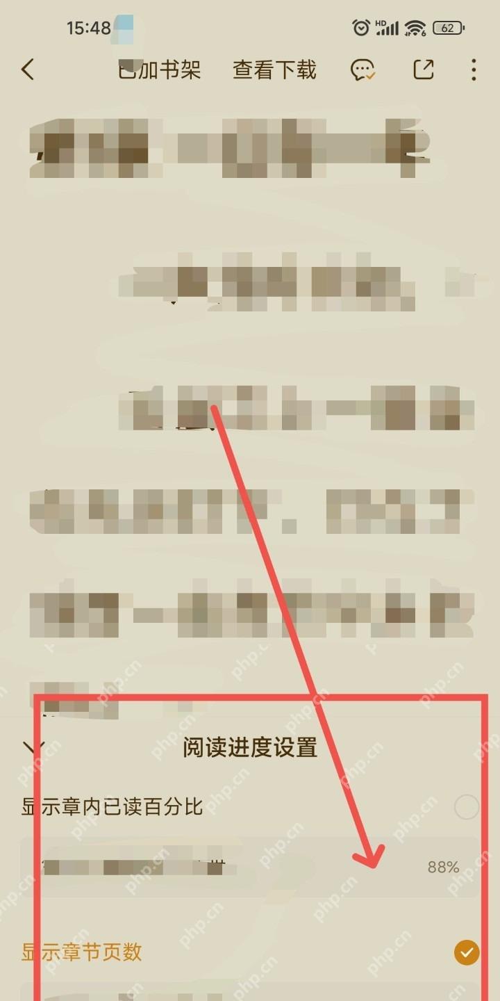 番茄免费小说阅读进度显示设置,用于调整进度展示方式