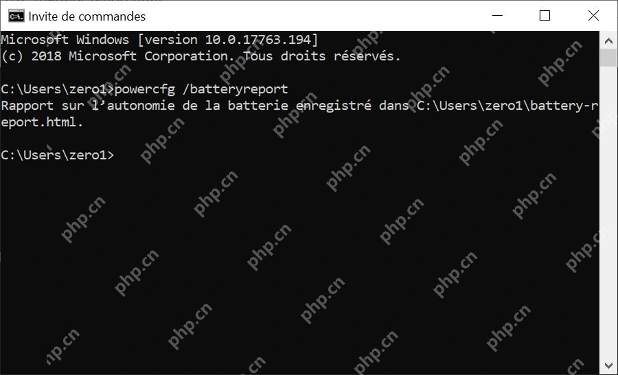Windows10 命令提示符生成 battery report 报告路径