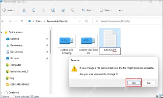 Windows 资源管理器中 U 盘根目录包含 ico 图标和 autorun 文件