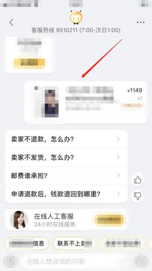 进入客服后,打开对应订单,并选择和退款纠纷相关的问题。