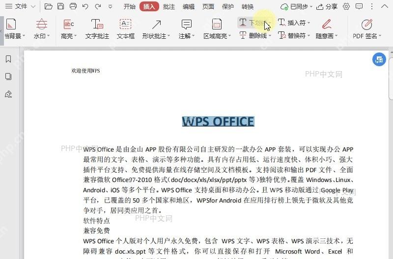 如何设置PDF文档中的下划线颜色?设置效果