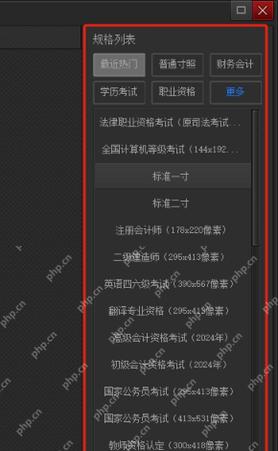 进入证件照编辑窗口并显示右侧设置