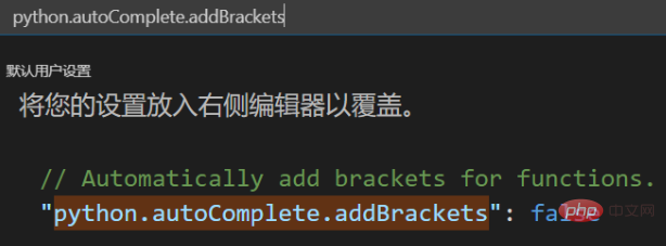 vscode設定python程式碼中函數括號自動補全