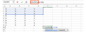 Excel 中 COUNTA 统计文本内容,用来对比 COUNT 不统计文本的问题