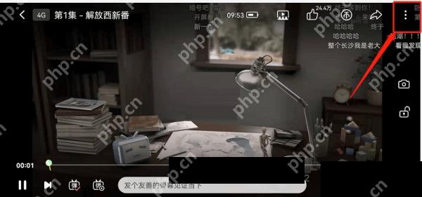 B站横屏播放页右上角的更多按钮