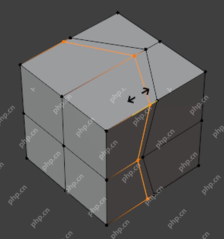 Blender 5.2 Loop Cut 放置阶段显示循环线在相邻边之间滑动定位