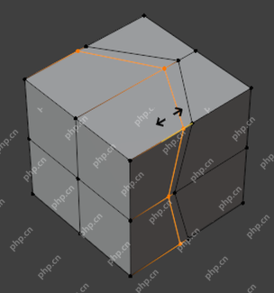 Blender 5.2 Loop Cut 放置阶段显示循环线在相邻边之间滑动定位