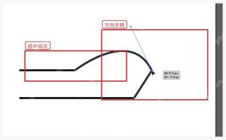 Illustrator 直接选择工具选中锚点后显示方向手柄