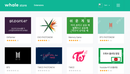 NAVER Whale Store扩展应用列表真实界面