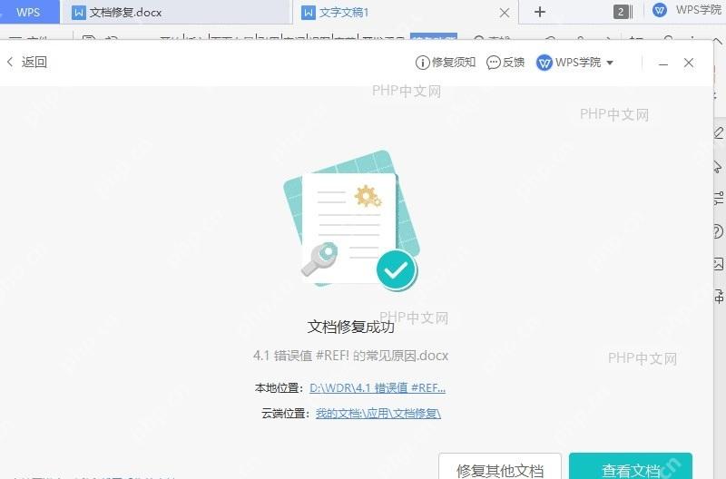 如何使用WPS 文档修复功能结果检查