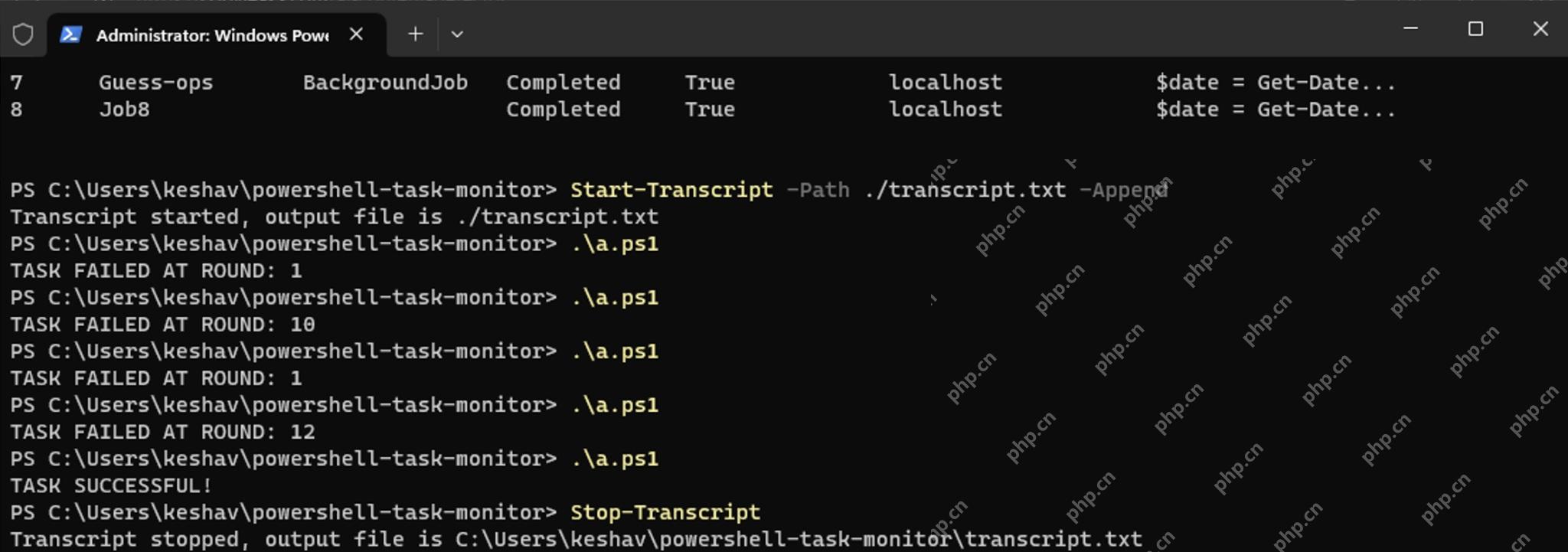 Win11怎么记录完整PowerShell操作会话_Transcript日志使用方法 - php中文网