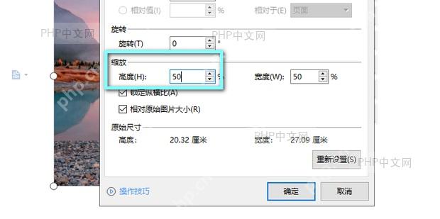 Word设置图片缩放比例压缩尺寸
