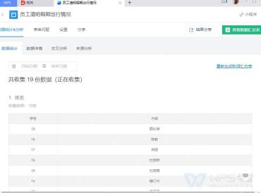 金山表单数据统计与分析页面