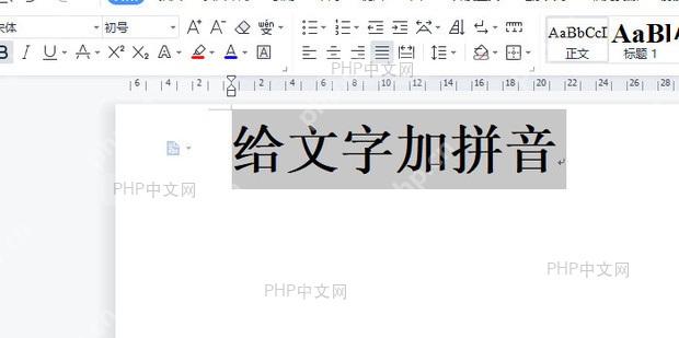 Word如何给文字加拼音? 选中中文文字