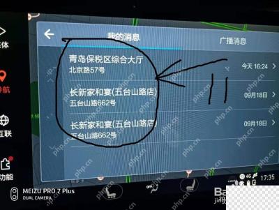 高德地图车机版消息里的地点记录