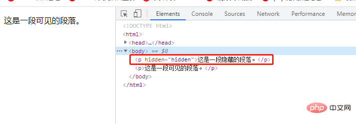 How to use hidden to hide tags in html