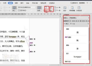 WPS 审阅窗格中处理接受和拒绝修订按钮