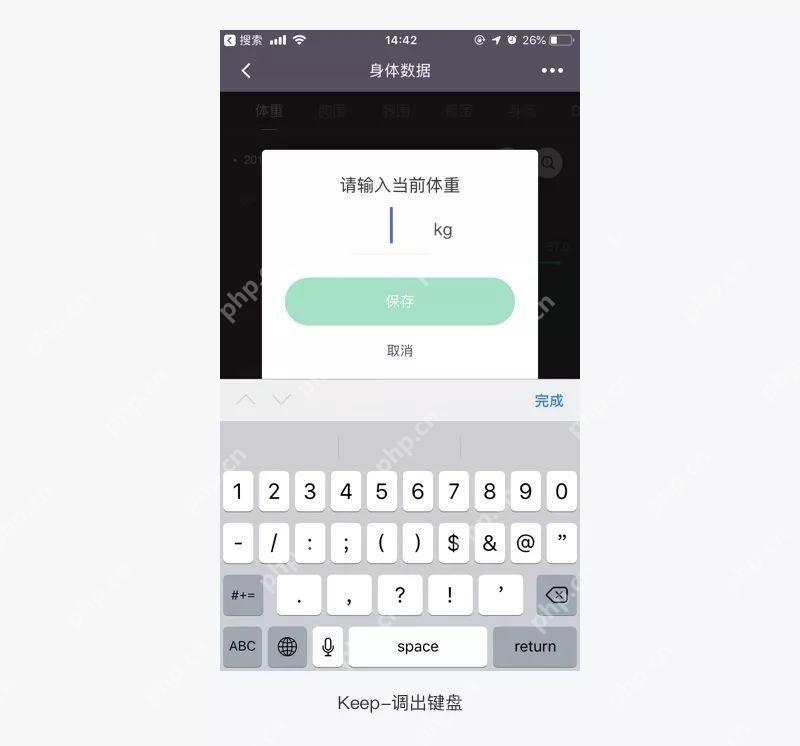 Keep体重数据输入窗口