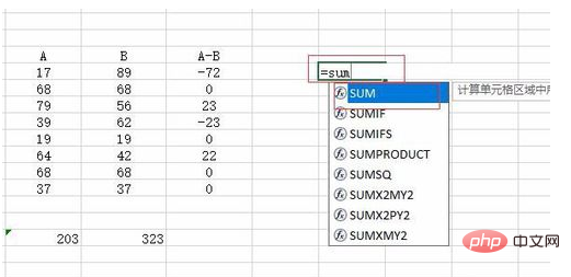 How to sum in xls