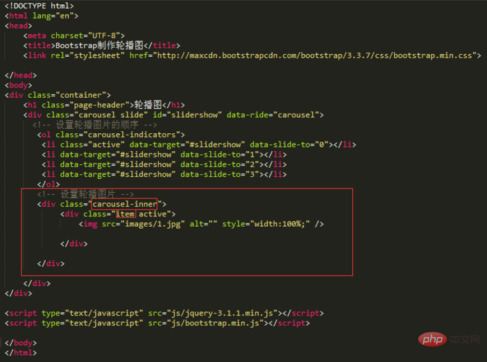 How to implement bootstrap carousel chart