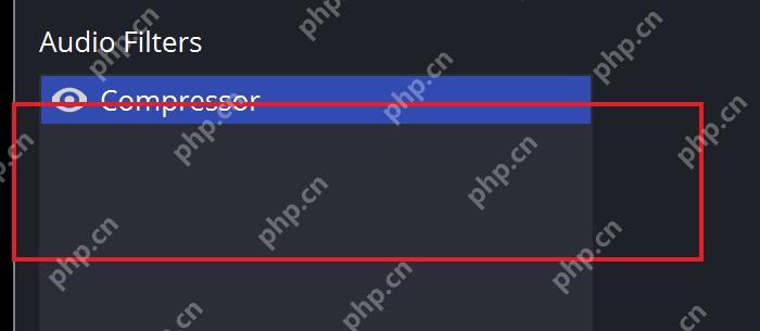OBS Studio Filters 窗口左侧 Audio Filters 列表显示 Compressor
