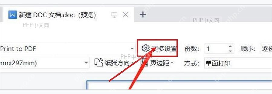WPS 文字打印预览页面里的打印设置区域