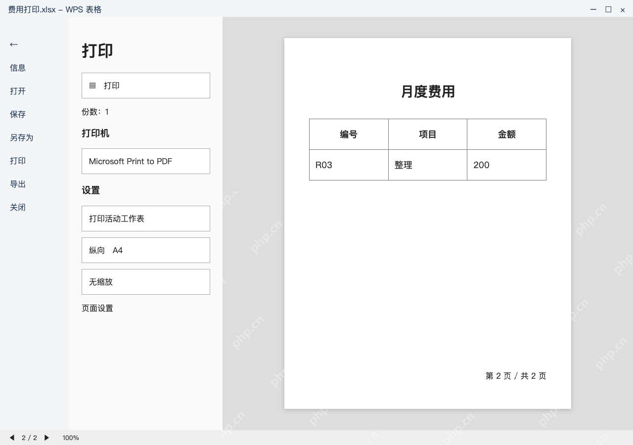 模拟 WPS 表格 Windows桌面版 完整窗口：打印预览翻页，核对位置后保存