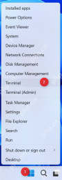 Windows 开始菜单右键快捷菜单中的 Terminal 入口