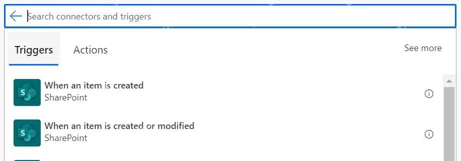 Power Automate中选择SharePoint文档库触发器
