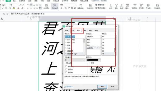 Excel 单元格格式窗口中调整文字显示效果