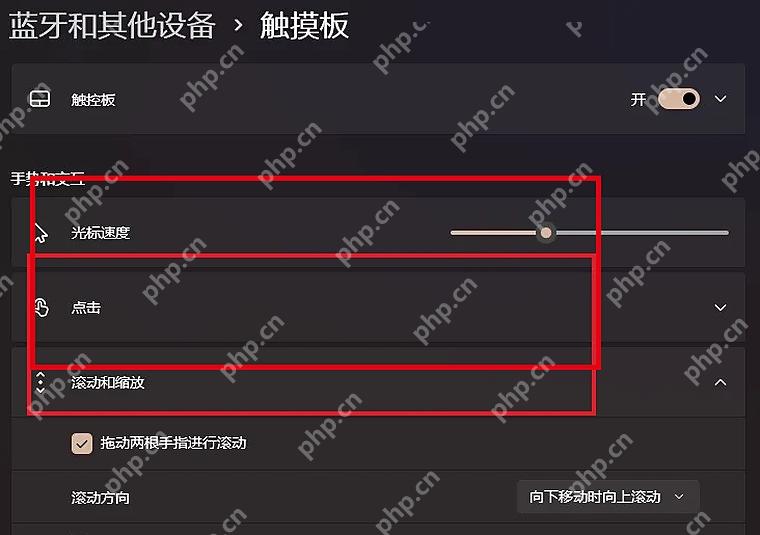 Win11 蓝牙和其他设备触摸板设置页