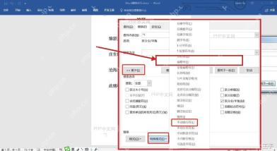 Word 查找替换窗口的特殊格式菜单中选择手动换行符