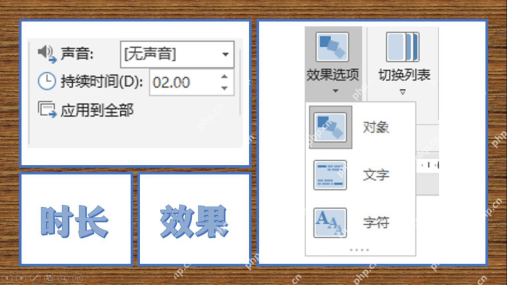 设置PPT平滑切换的对象类型和时长