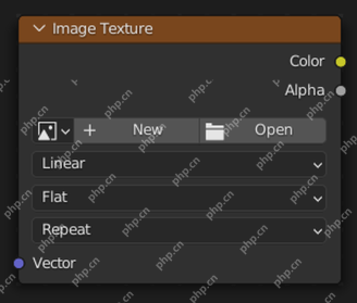 Blender Image Texture 节点显示 New 和 Open,可作为烘焙目标图片