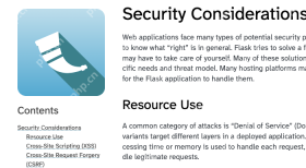 Flask 官方 Security Considerations 页面展示 Resource Use 安全说明