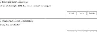Dism++ Default Associations 页面中的 Import 和 Export 按钮