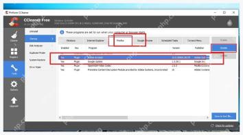 CCleaner Windows 电脑端 Browser Plugins 的 Firefox 插件列表
